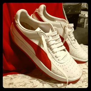 PUMA Mens Sneakers G V SPECIAL SZ 8 Red & White.